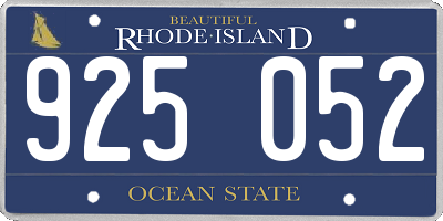 RI license plate 925052
