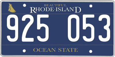 RI license plate 925053