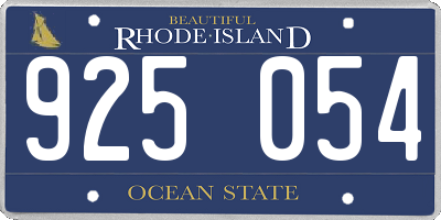 RI license plate 925054