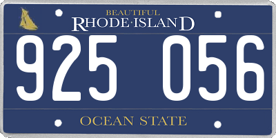 RI license plate 925056