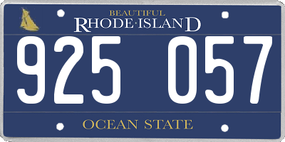 RI license plate 925057