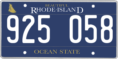 RI license plate 925058