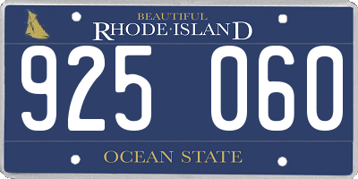 RI license plate 925060