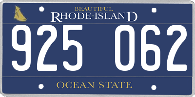 RI license plate 925062