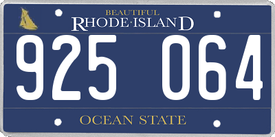 RI license plate 925064