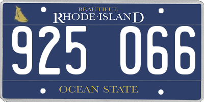 RI license plate 925066