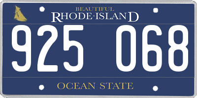RI license plate 925068