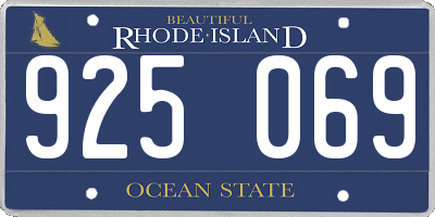 RI license plate 925069