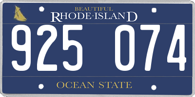 RI license plate 925074