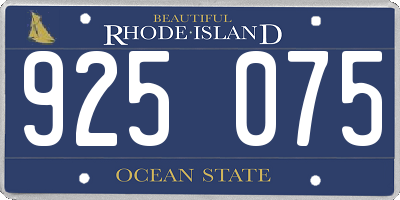 RI license plate 925075