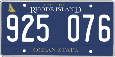 RI license plate 925076