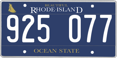 RI license plate 925077