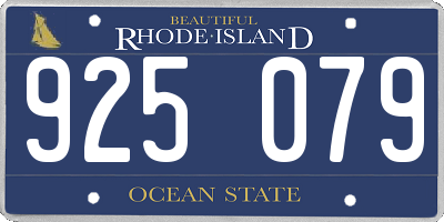 RI license plate 925079