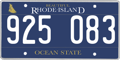 RI license plate 925083