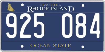 RI license plate 925084