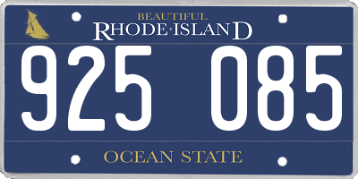 RI license plate 925085