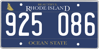 RI license plate 925086
