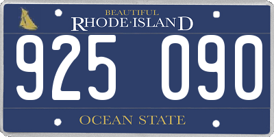 RI license plate 925090