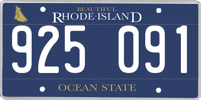 RI license plate 925091