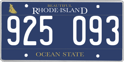 RI license plate 925093