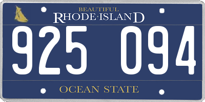 RI license plate 925094