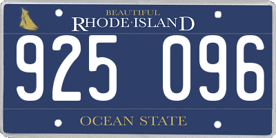 RI license plate 925096