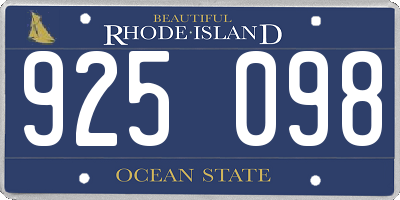RI license plate 925098