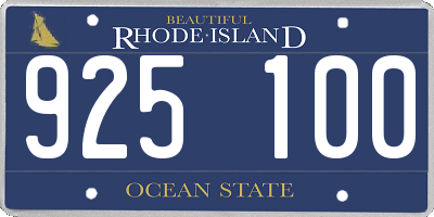RI license plate 925100