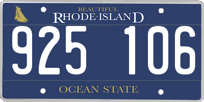 RI license plate 925106