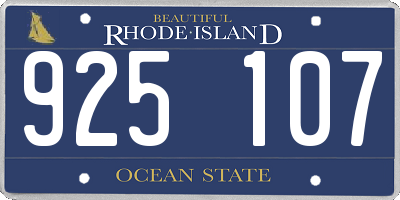 RI license plate 925107