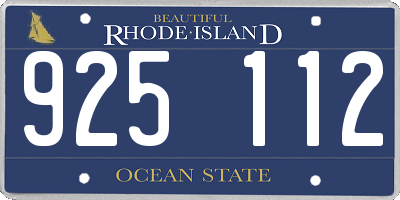 RI license plate 925112