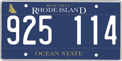 RI license plate 925114