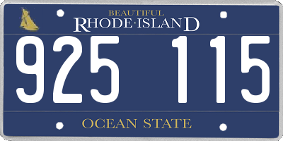 RI license plate 925115