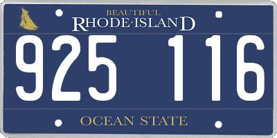 RI license plate 925116