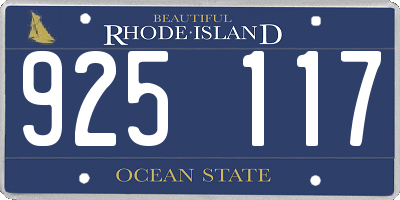 RI license plate 925117