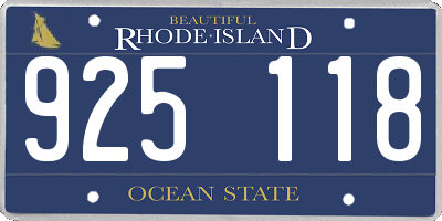 RI license plate 925118