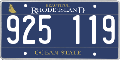 RI license plate 925119