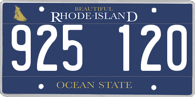 RI license plate 925120