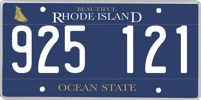 RI license plate 925121