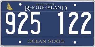 RI license plate 925122