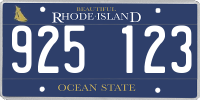 RI license plate 925123
