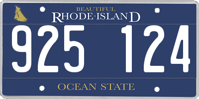 RI license plate 925124