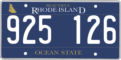 RI license plate 925126
