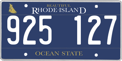 RI license plate 925127