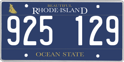 RI license plate 925129