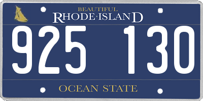 RI license plate 925130