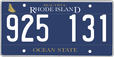 RI license plate 925131