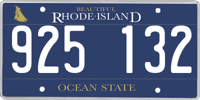 RI license plate 925132
