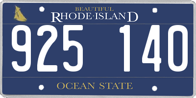 RI license plate 925140