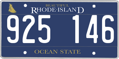 RI license plate 925146